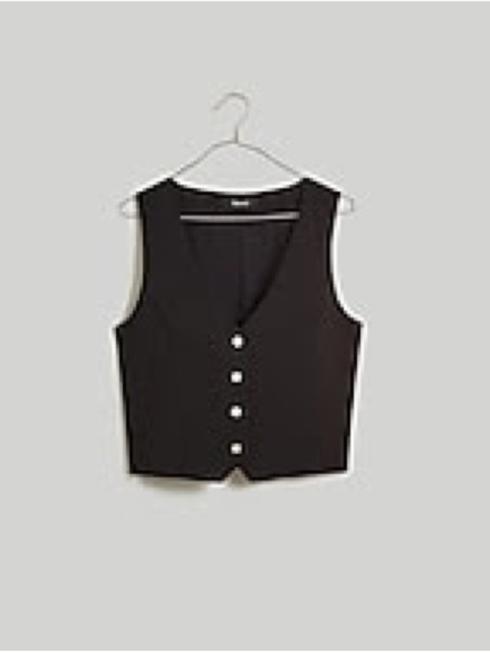 Madewell Women's Black Button-Front Vest
